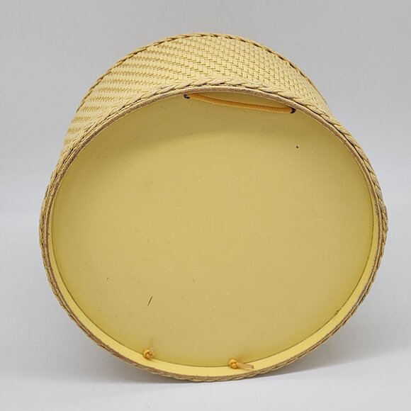 Yellow Wicker Sewing Basket Box with Lid and Spool Holder by Princess 6.25" High - Picture 11 of 11